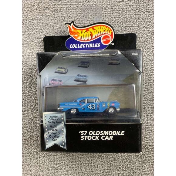 Hot Wheels Collectibles 57 Oldsmobile Stock Car No 43 1 64 Scale Display Case - Picture 1 of 6